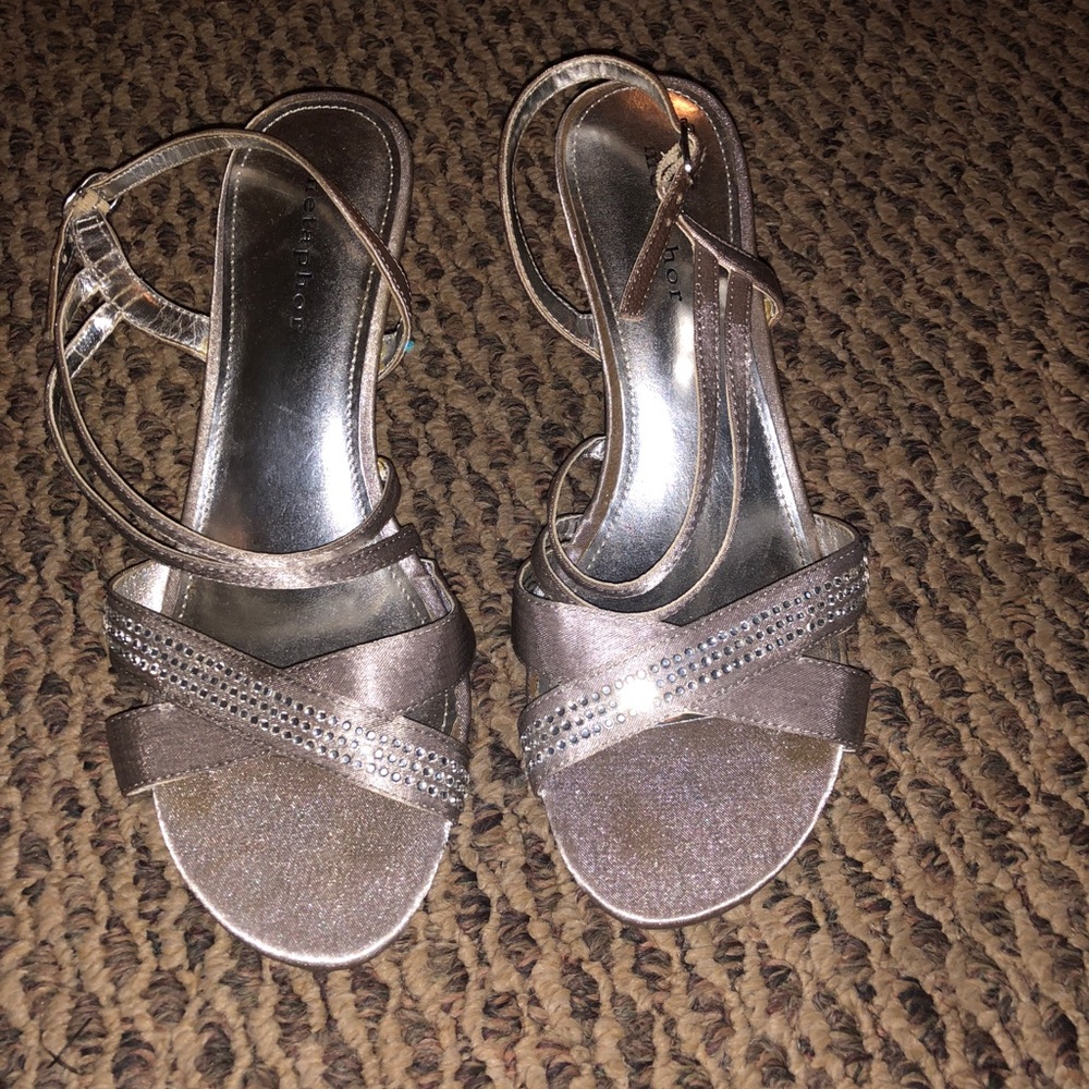 Silver dress shoes
